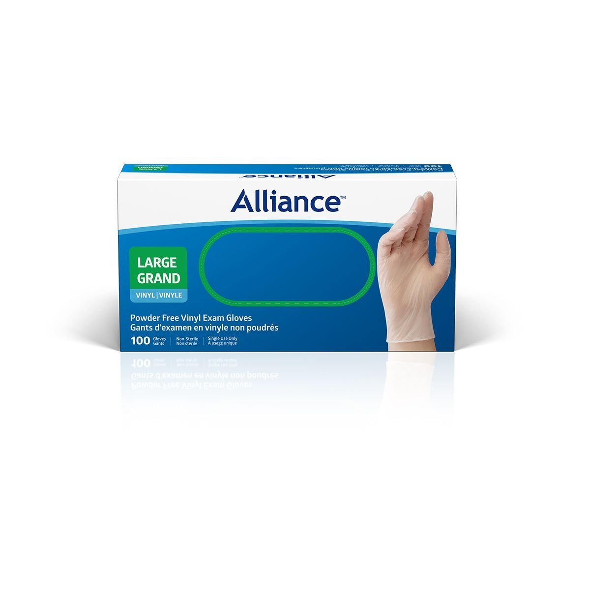 Alliance Disposable Vinyl Gloves, Medical Grade Exam Gloves, Large