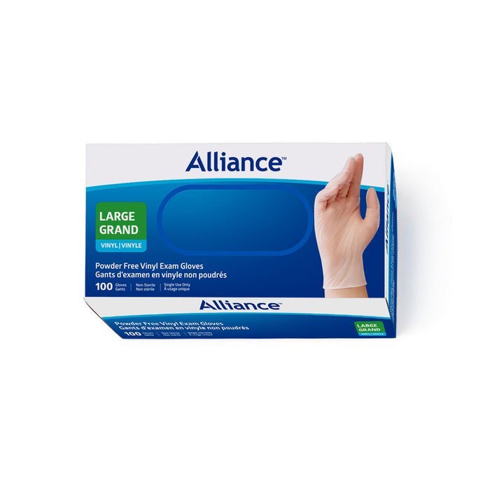 Alliance Disposable Vinyl Gloves, Medical Grade Exam Gloves, Large