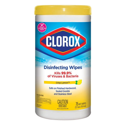 Clorox Disinfecting Wipes, Lemon Fresh, 6 x 75 Count