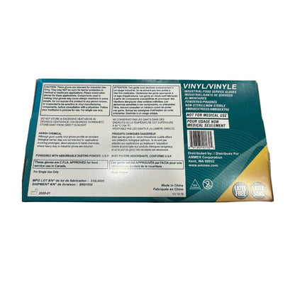 Disposable Vinyl Gloves, Clear 4mil, Non Medical, Latex Free, Non - Sterile