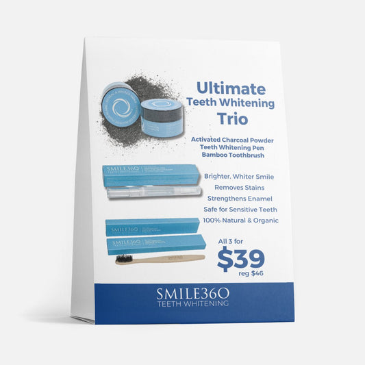 Smile360 POS Retail Promo Tent Card - Ultimate Trio / Teeth Whitening Pen