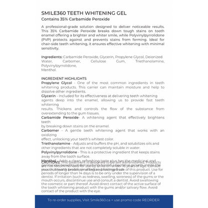 Smile360 Teeth Whitening 35% Carbamide Peroxide Professional Treatment Kit